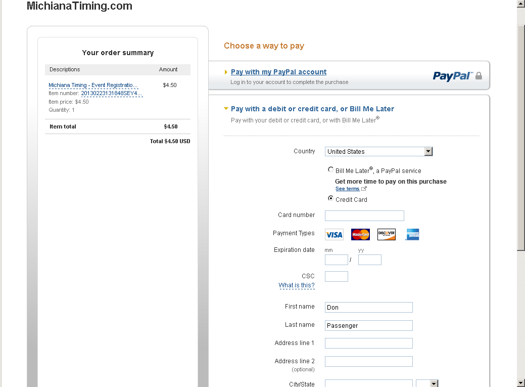 Use any acceptable form of payment -- you do not need to create a paypal account to check out.